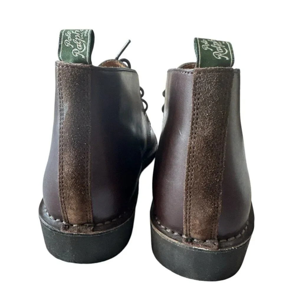 Polo Ralph Lauren Talan Chukka Brown Leather Men's sz 8.5D Lace-Up Casual Dress